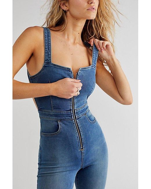 Free People Blue Crvy 2Nd Ave One Piece