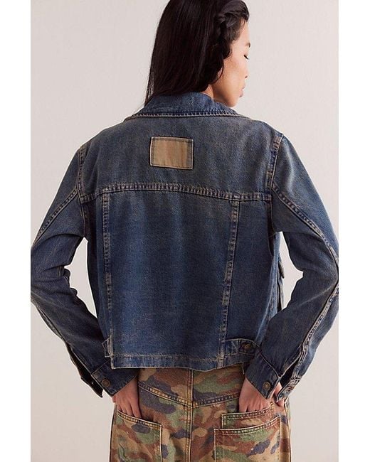 Free People Blue We The Free Dani Denim Jacket