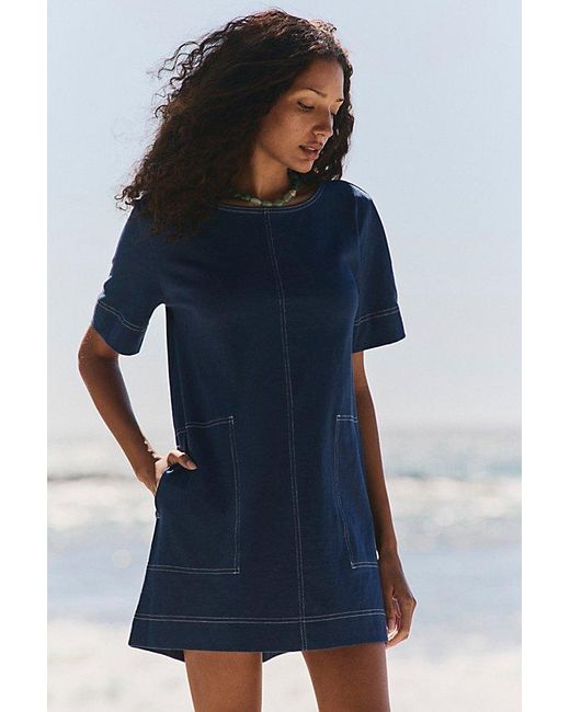 free-est Blue Strada Mini Dress By