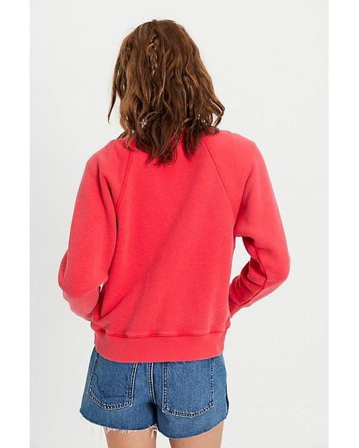 Free People Red Junior Solid Sweatshirt Cardi