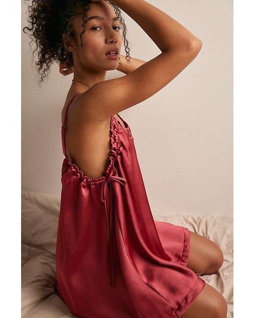 Intimately By Free People Red Sundown Mini Slip Dress By