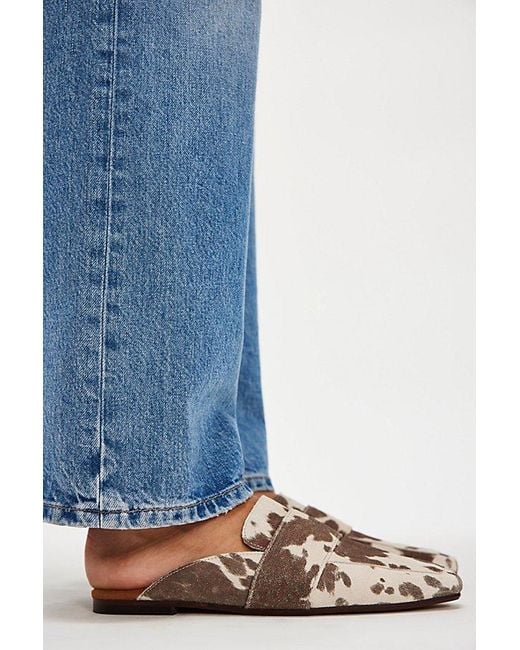 Free People Blue At Ease Embossed Loafers
