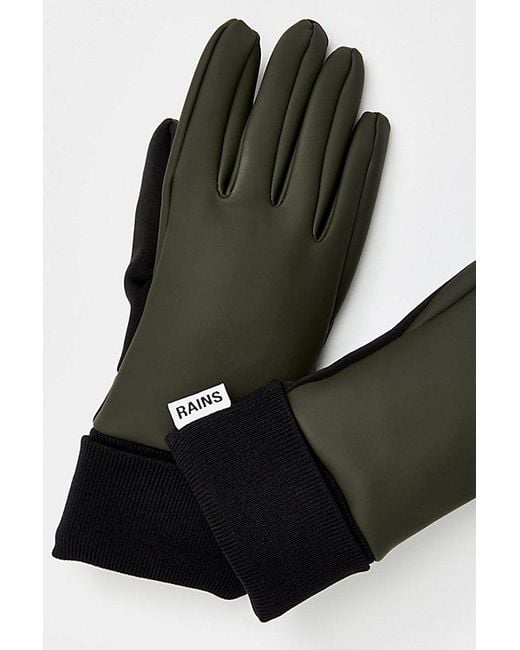 Rains Black W1 Gloves At Free People In Green, Size: Medium