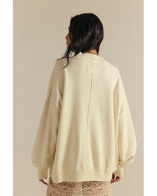 Free People Natural Palm Spring Turtleneck Graphic Pullover