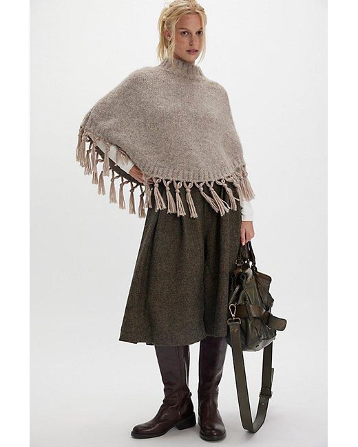 Free People Multicolor Emma Knitted Cropped Poncho