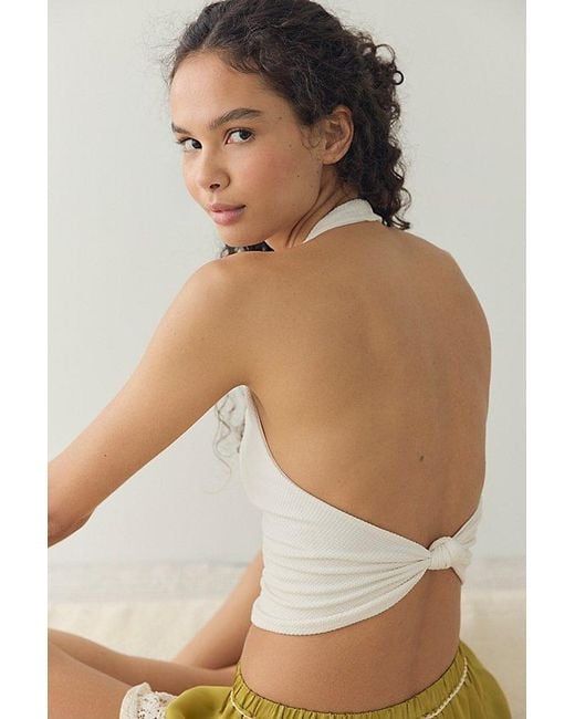 Intimately By Free People Green Round Two Pique Low-Back Tank Top By