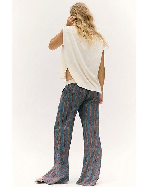 free-est Blue Bel Striped Flare Pants By