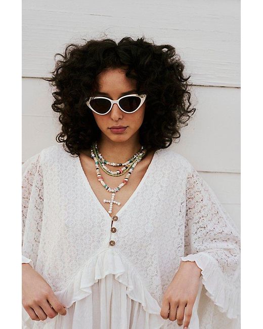 Free People Multicolor Olympic Cat Eye Sunglasses At In Marshmallow
