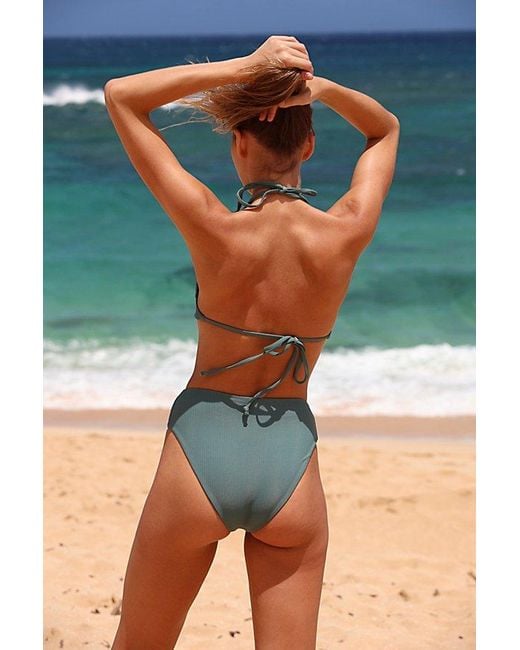 Beach Riot Blue Bambi Rib Bikini Top