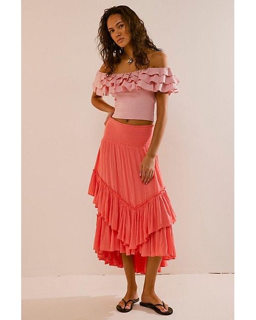 Free People Red The Convertible Skirt