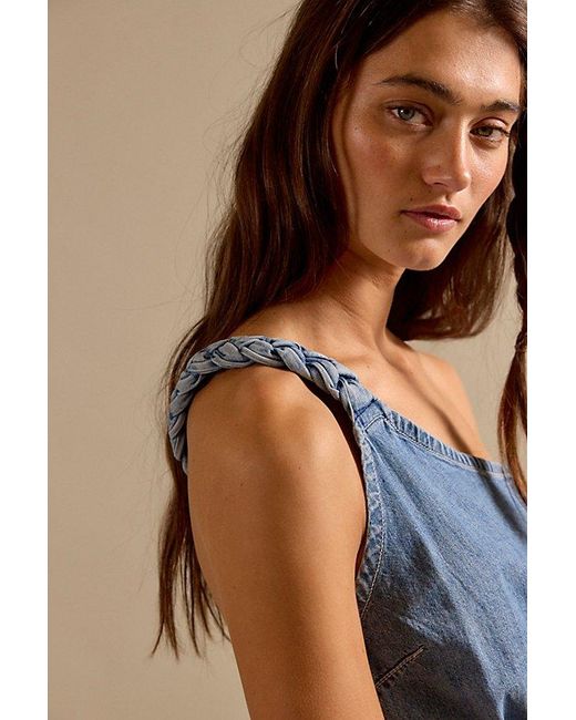 Free People Blue Topanga Denim Romper