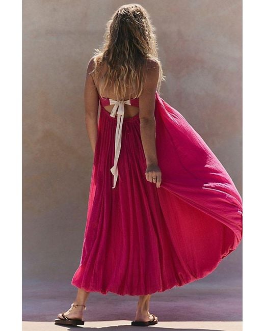 free-est Red Genevieve Midi Dress By