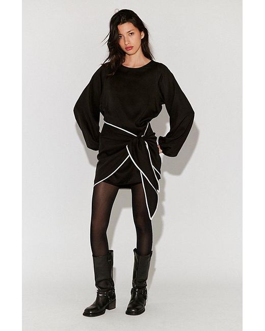 Third Form Black Linger Batwing Mini Dress