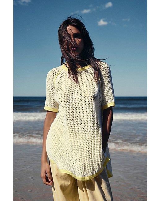 Free People Yellow Kiki Reversible Sweater Tunic