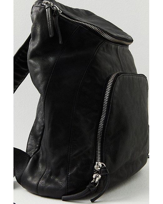 Free People Black Seraphina Leather Backpack