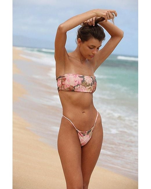 Juillet Multicolor Sari Bandeau Bikini Top