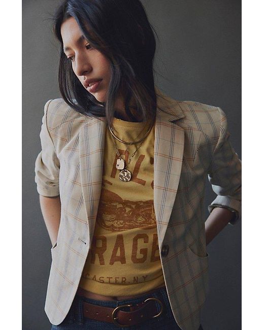 Free People Multicolor Whip Smart Plaid Blazer Jacket