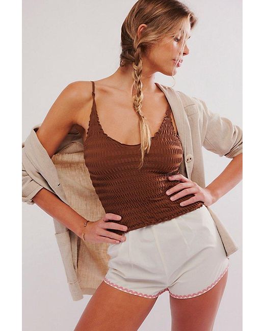 Free People Brown Pucker Up Seamless Cami