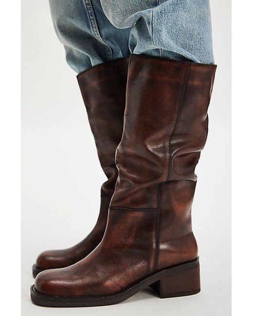 Free People Blue Dana Distressed Pull-On Boots