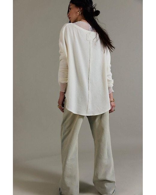 Free People Natural Latte Blues Solid Thermal