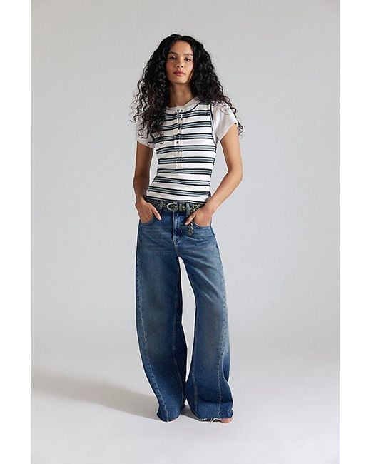Free People Blue Crvy Alter Ego Boyfriend Jeans By
