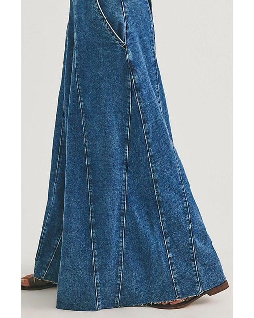 Free People Blue Vista Apron Jumpsuit