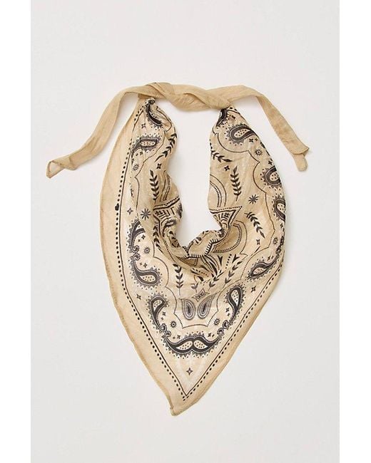 Free People Brown Bridgette Silk Hair Scarf