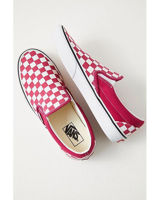 Vans Pink Classic Checkered Slip-On