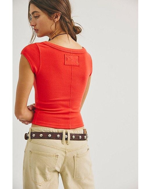 Free People Red Brooklyn Tee