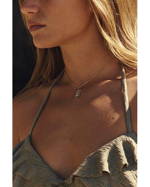 Free People Brown By Nubyen Solar 18k Gold Plated Pendant Necklace