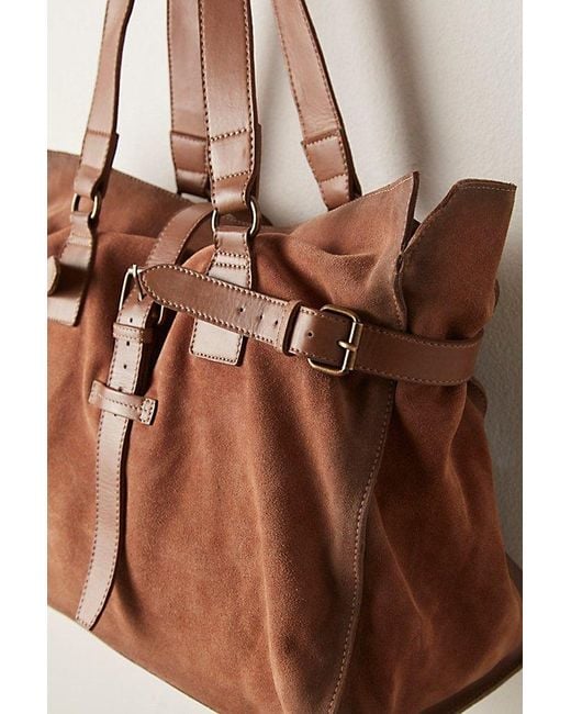 Free People Brown Wild Thing Suede Tote
