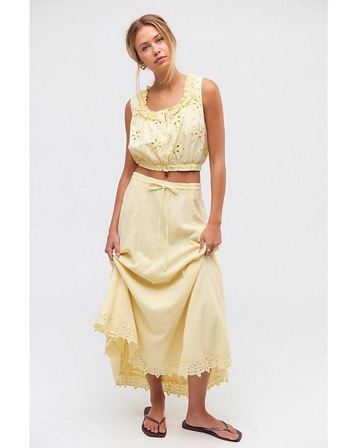 Free People Natural Madelyn Cotton Maxi Skirt Set