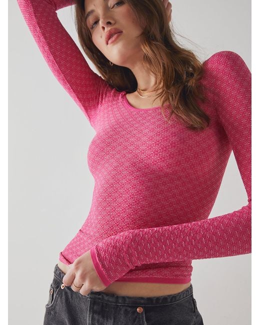 Free People Love Letter Long Sleeve in Pink | Lyst