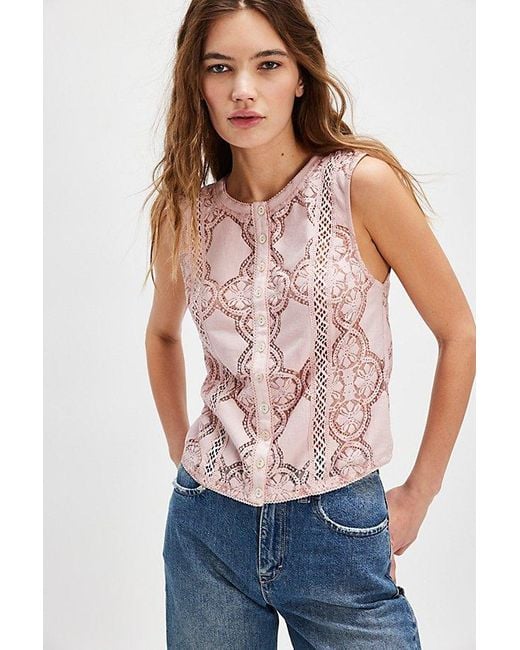 Free People Red Jae Knit Top