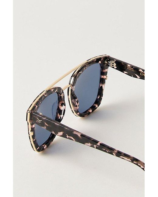 Free People Brown Chloe Polarized Aviator Sunglasses