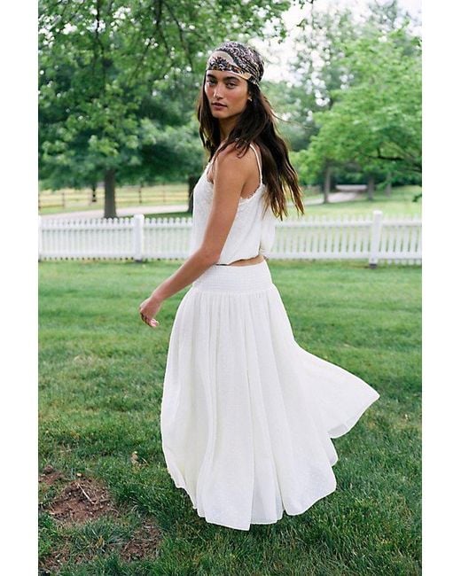 Free People Green Sunflare Maxi Skirt Set