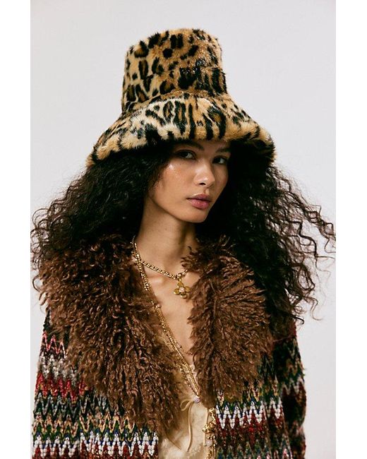 Anna Sui Multicolor Leopard Hat