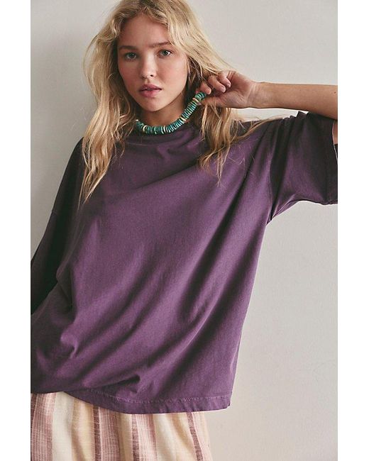 Free People Purple Perfect Oversized Tee