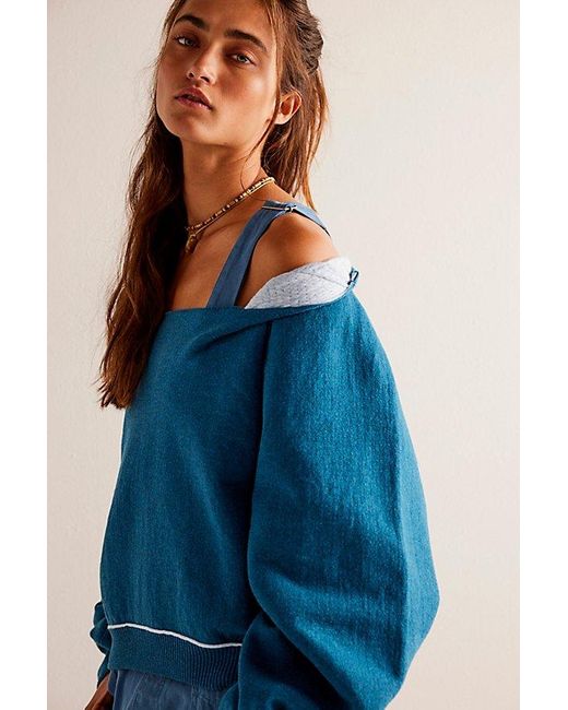 Free People Midnight Pullover At Free People In Blue Sea Combo, Size: Xs