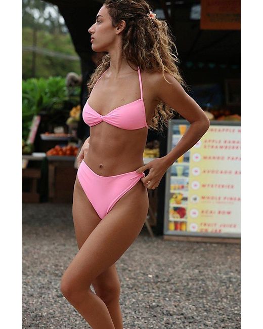 Toast Green Signature Cinch High-Waisted Bikini Bottoms