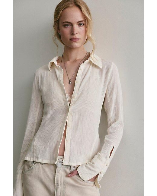 Free People Black Mallory Solid Shirt