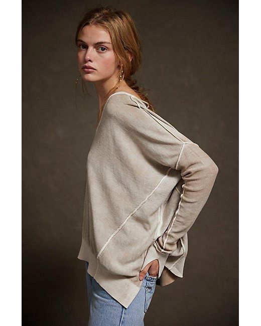 Free People Natural Gibson V-neck Pullover