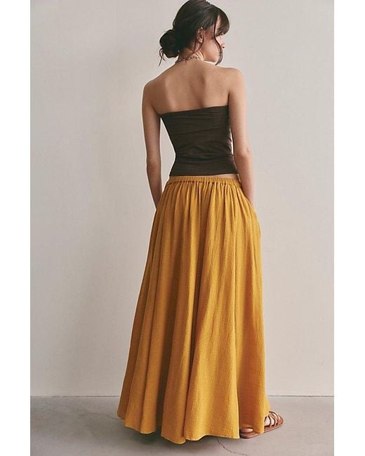 Free People Brown Ives Solid Maxi Skirt