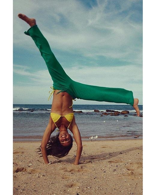 free-est Blue Avalon Cotton-Linen Sweater Pants By
