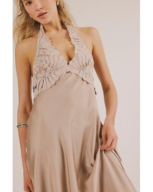 Intimately By Free People Natural Petal Party Midi Slip Dress By