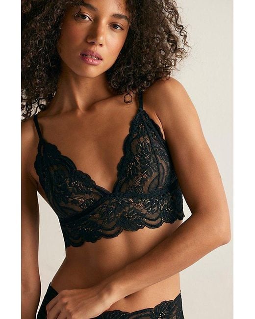 Intimately By Free People Black Last Dance Lace Longline Bralette