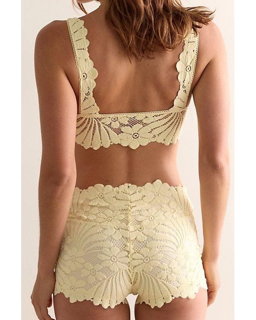 Intimately By Free People Yellow Petal Party Lace Slip Shorts By