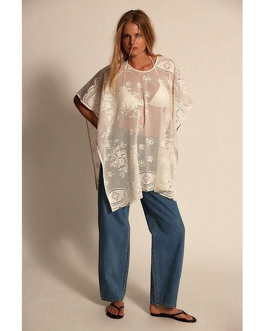 Free People Natural Elsa Poncho Jacket