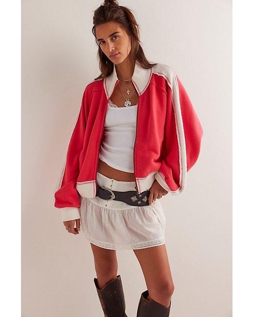 Free People Red We The Free I'M Yours Turtle Zip-Up