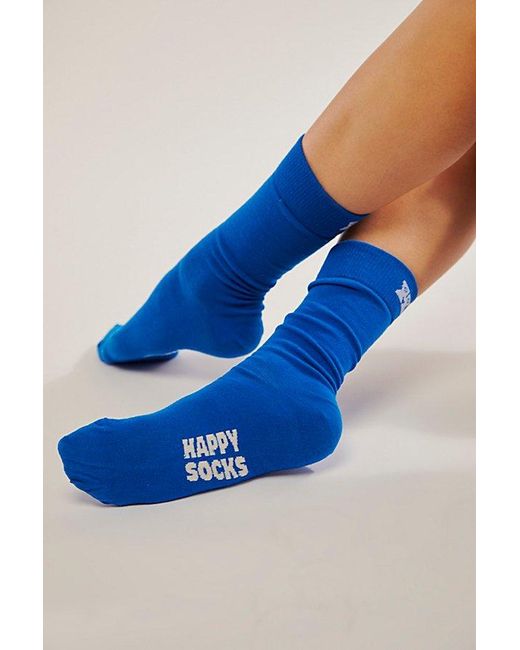 Happy Socks Blue Solid Tube Socks